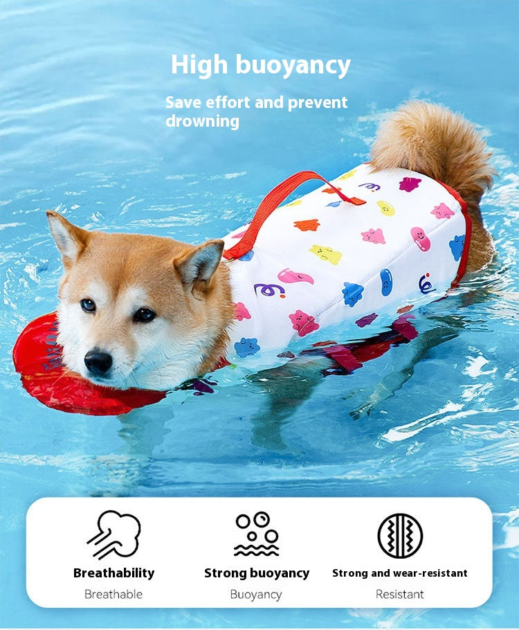 Dog For Swimming Only Cartoon Full Printed Cute Small Animal Traction Pet Life Vest