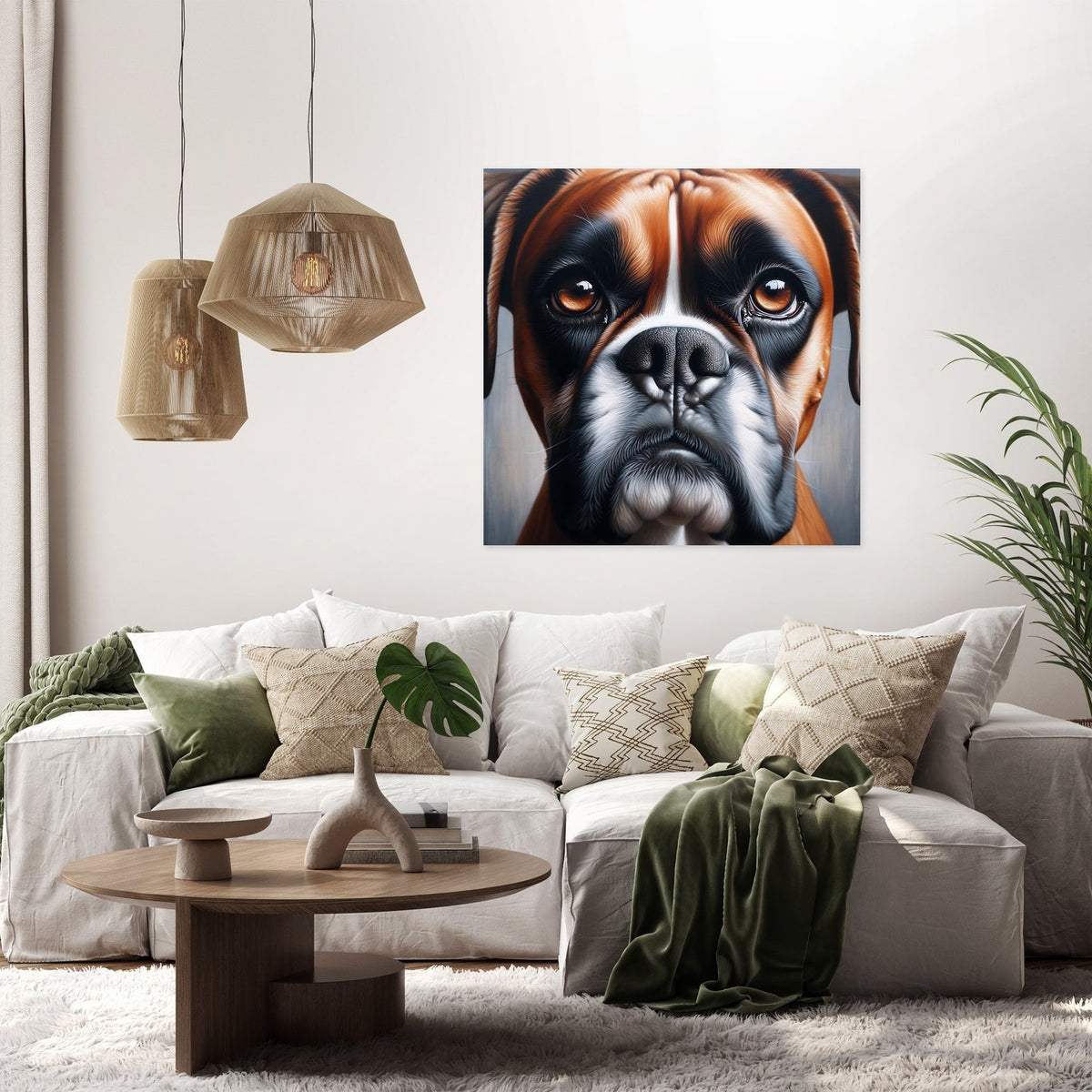 Gentle Gaze Boxer Dog Portrait Canvas