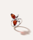 Cherry Amber Butterfly Midi Ring