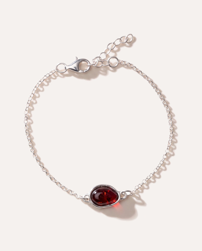 Pulsera de cadena de eslabones ELEMENTS de ámbar cereza