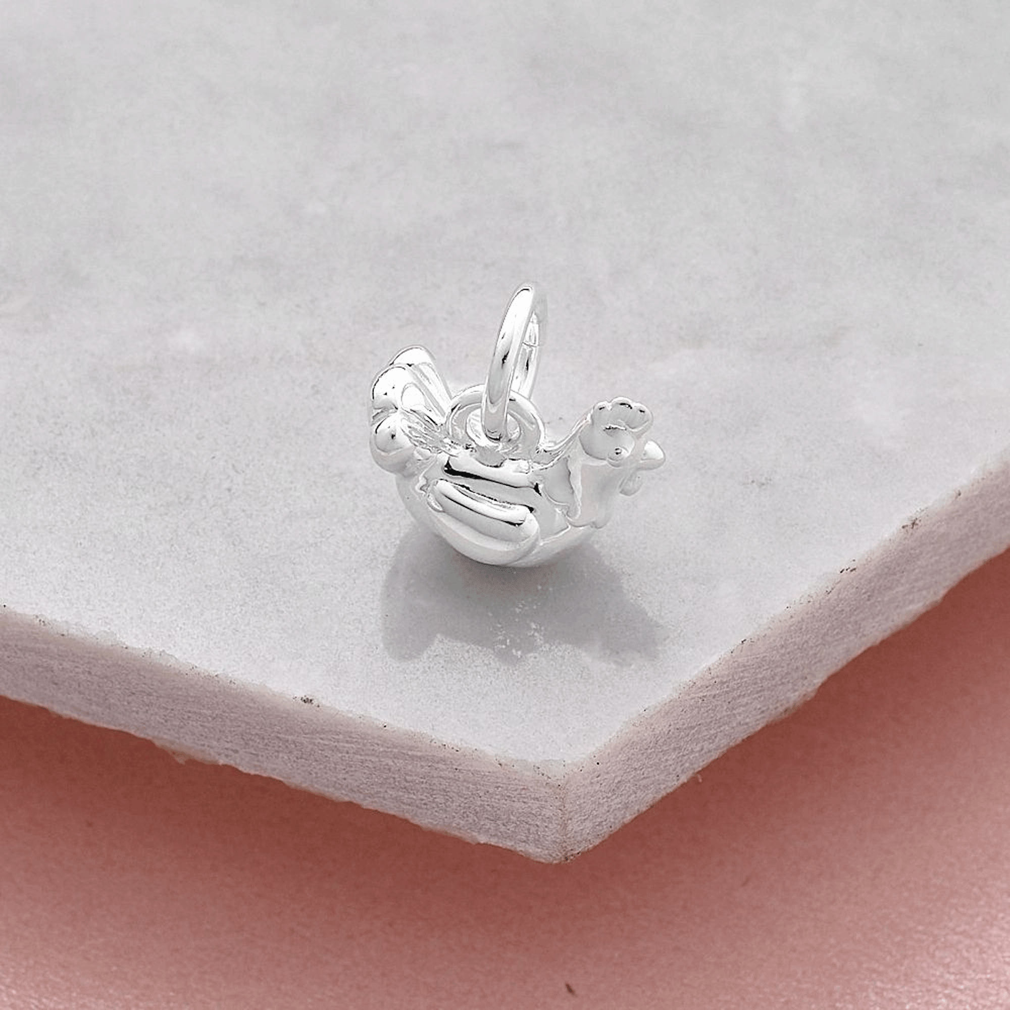Chicken Silver Charm