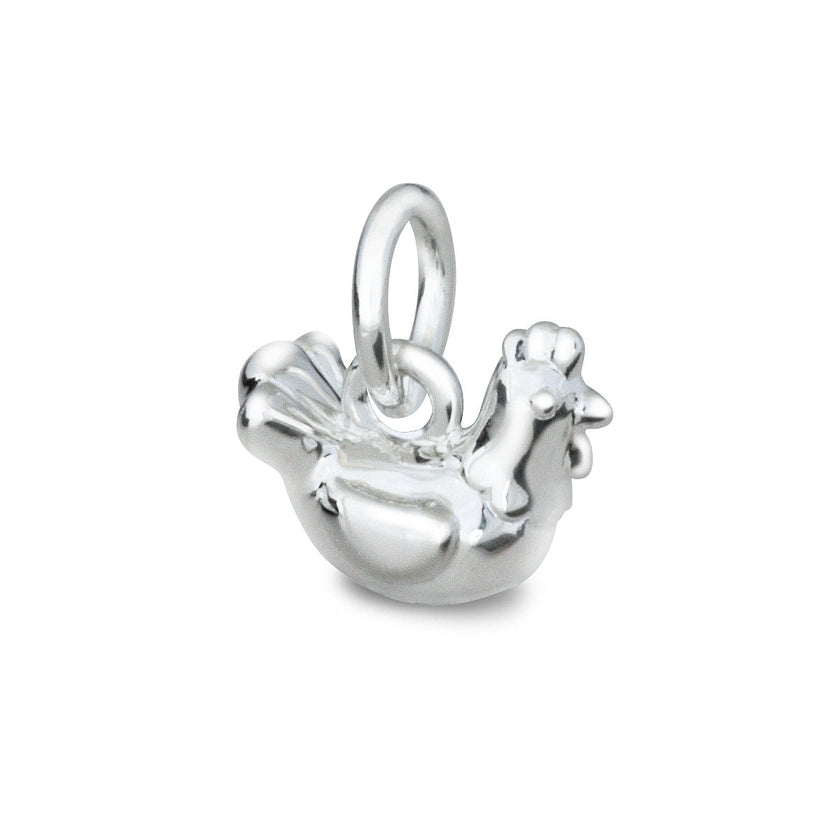 Chicken Silver Charm