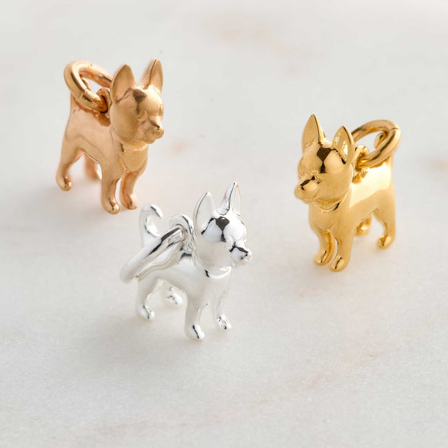 Dije de plata de perro Chihuahua