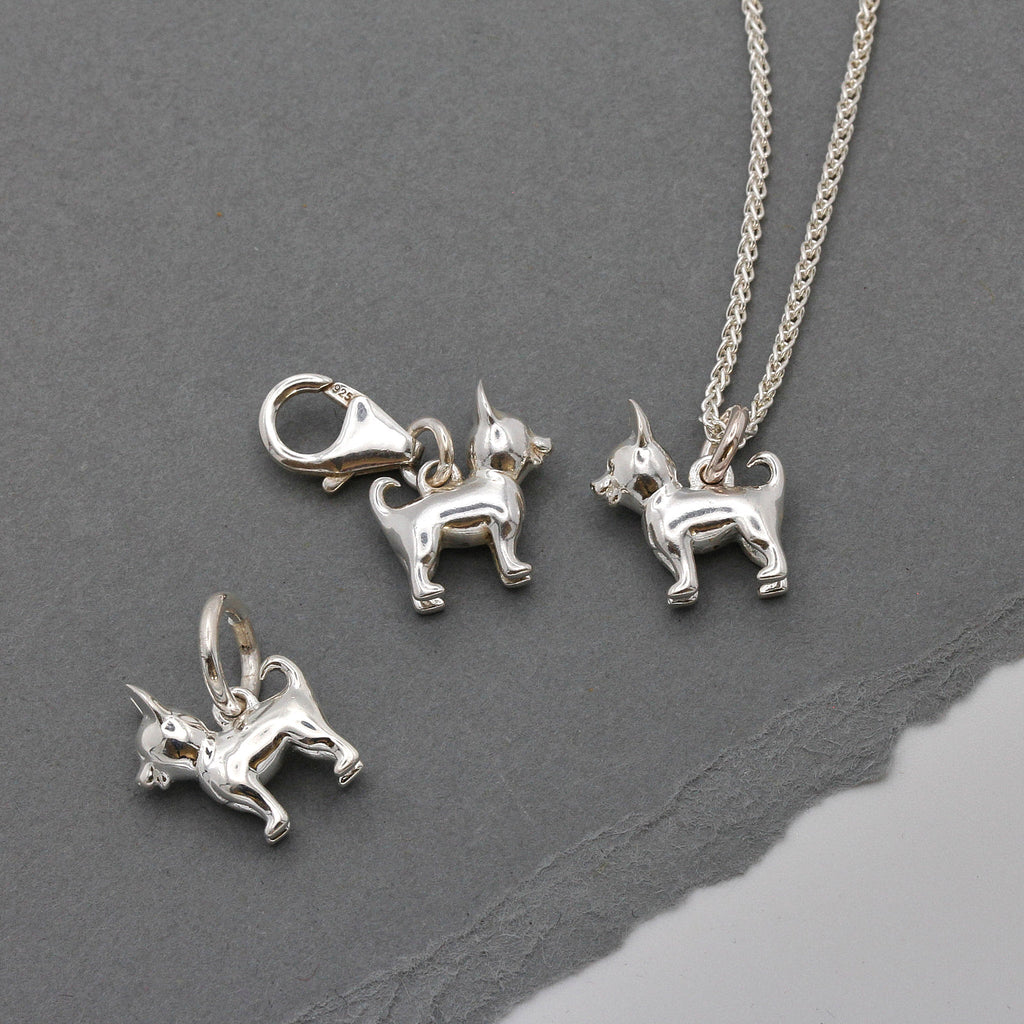 Chihuahua Silver Dog Charm