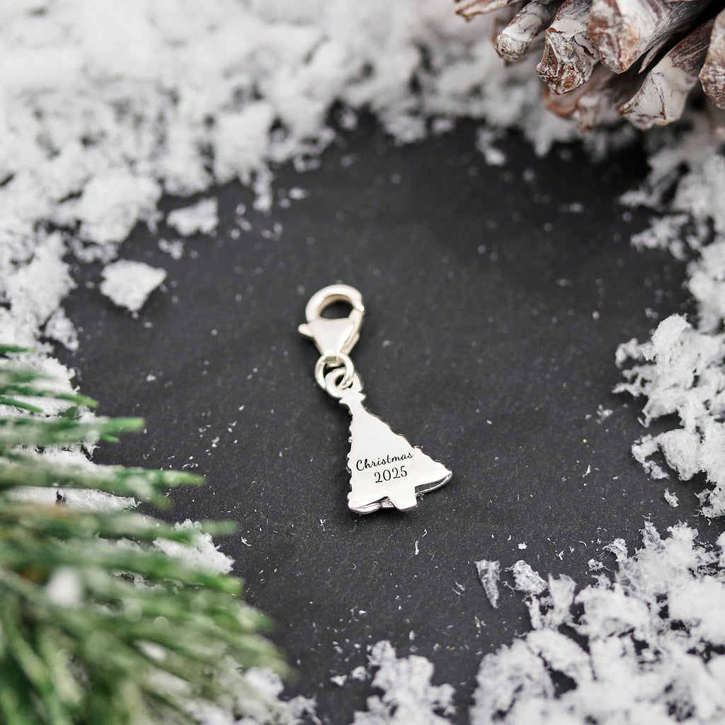 Christmas Tree Personalised Silver Charm