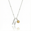 Personalised November Birthstone and Initial Necklace