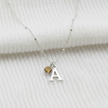 Personalised November Birthstone and Initial Necklace