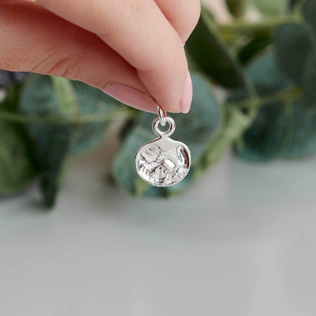 Clam Shell & Crab Silver Charm