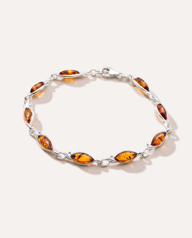 Classic Amber Leaf Bracelet