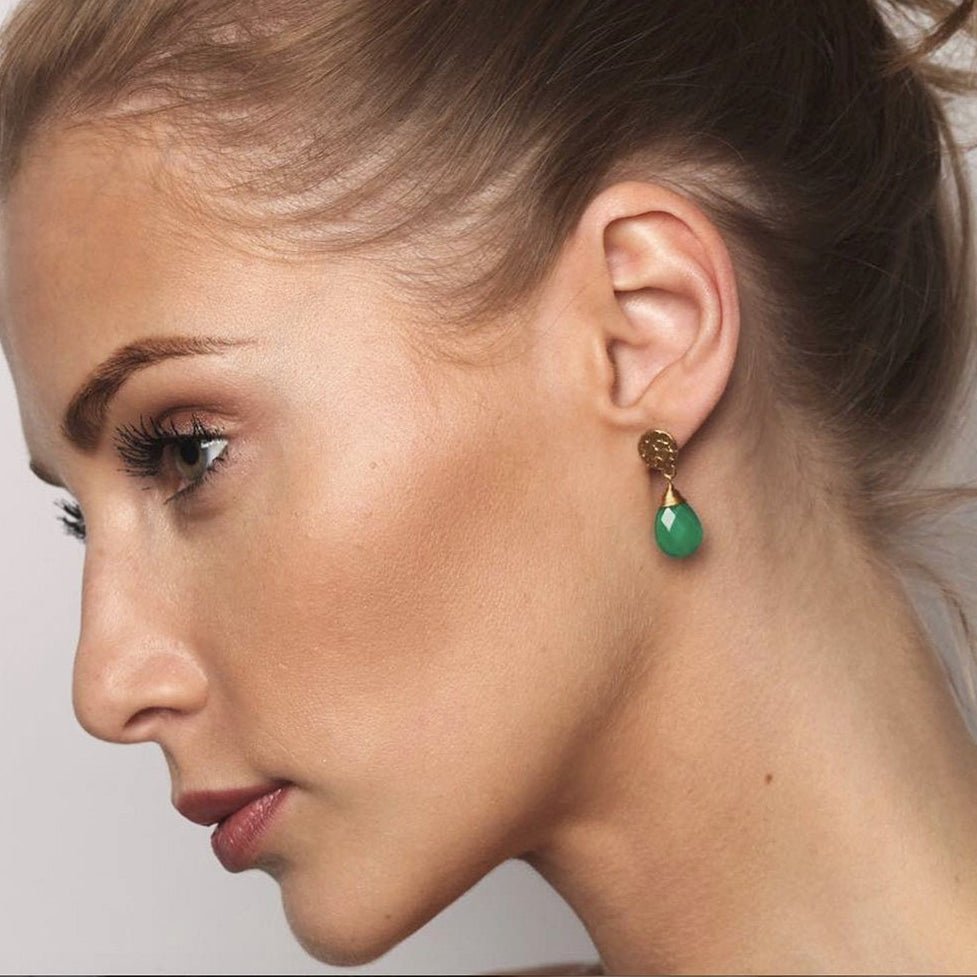 Athena Kate Large Drop Earrings: Labradorite