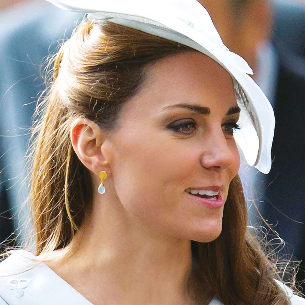 Classic Athena Kate Drop Earrings: Pink Chalcedony