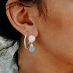 Classic Athena Drop Earrings: Silver Aqua Pariba Onyx