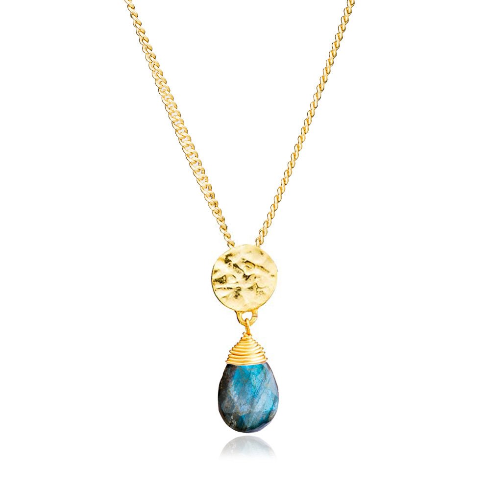Classic Athena Kate Gemstone Necklace: Labradorite