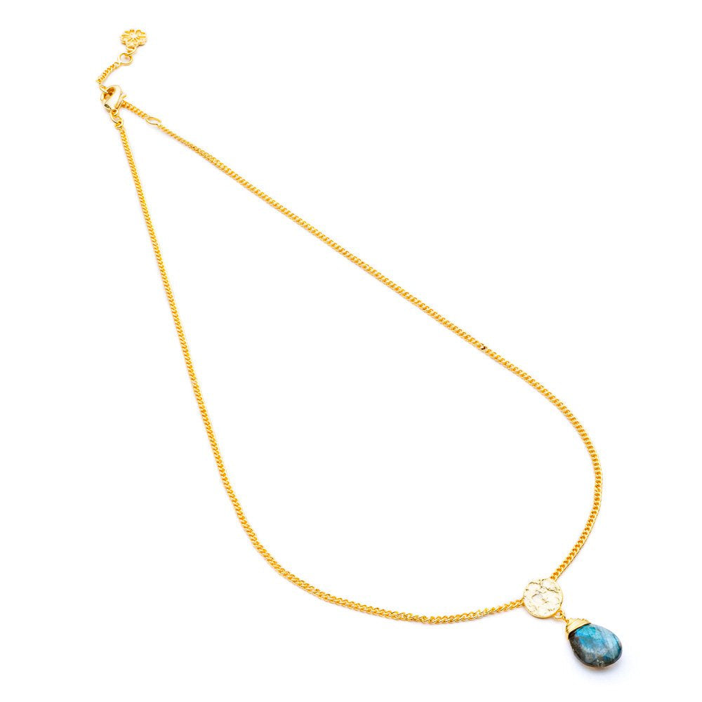 Classic Athena Kate Gemstone Necklace: Labradorite