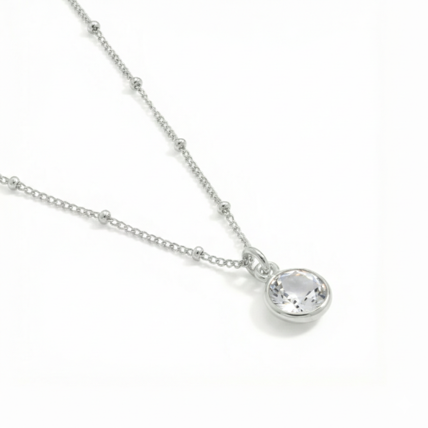 Clear Quartz April Birthstone Necklace
