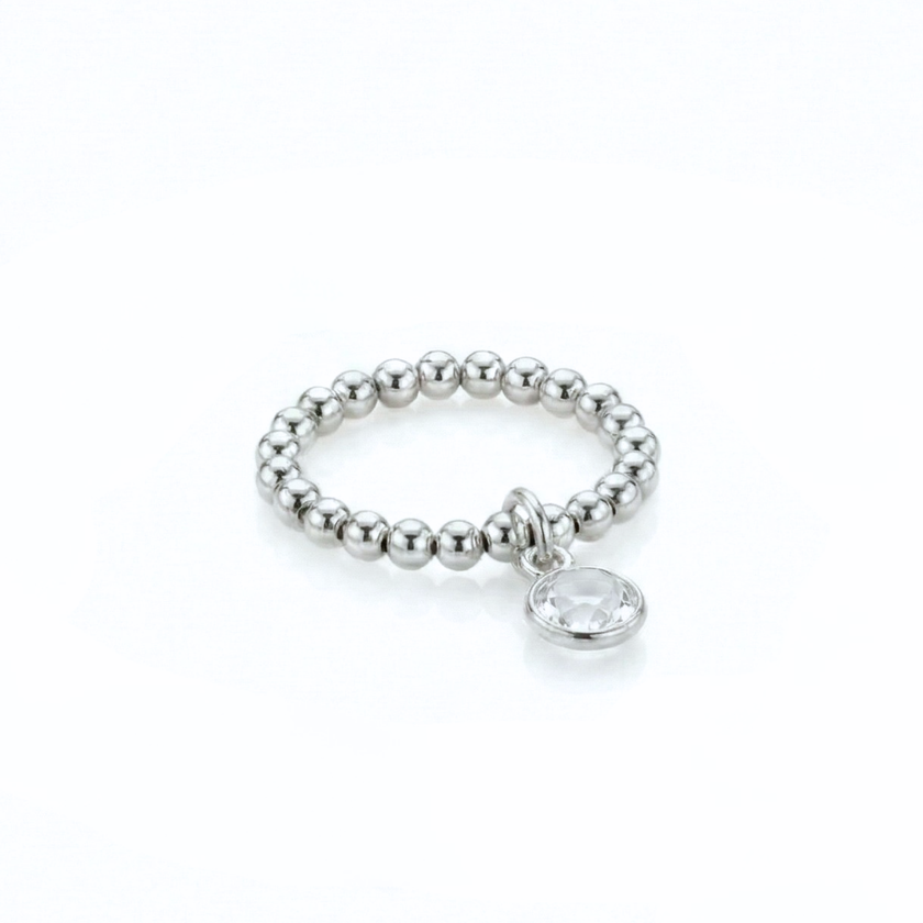 Clear Quartz April Birthstone Ring