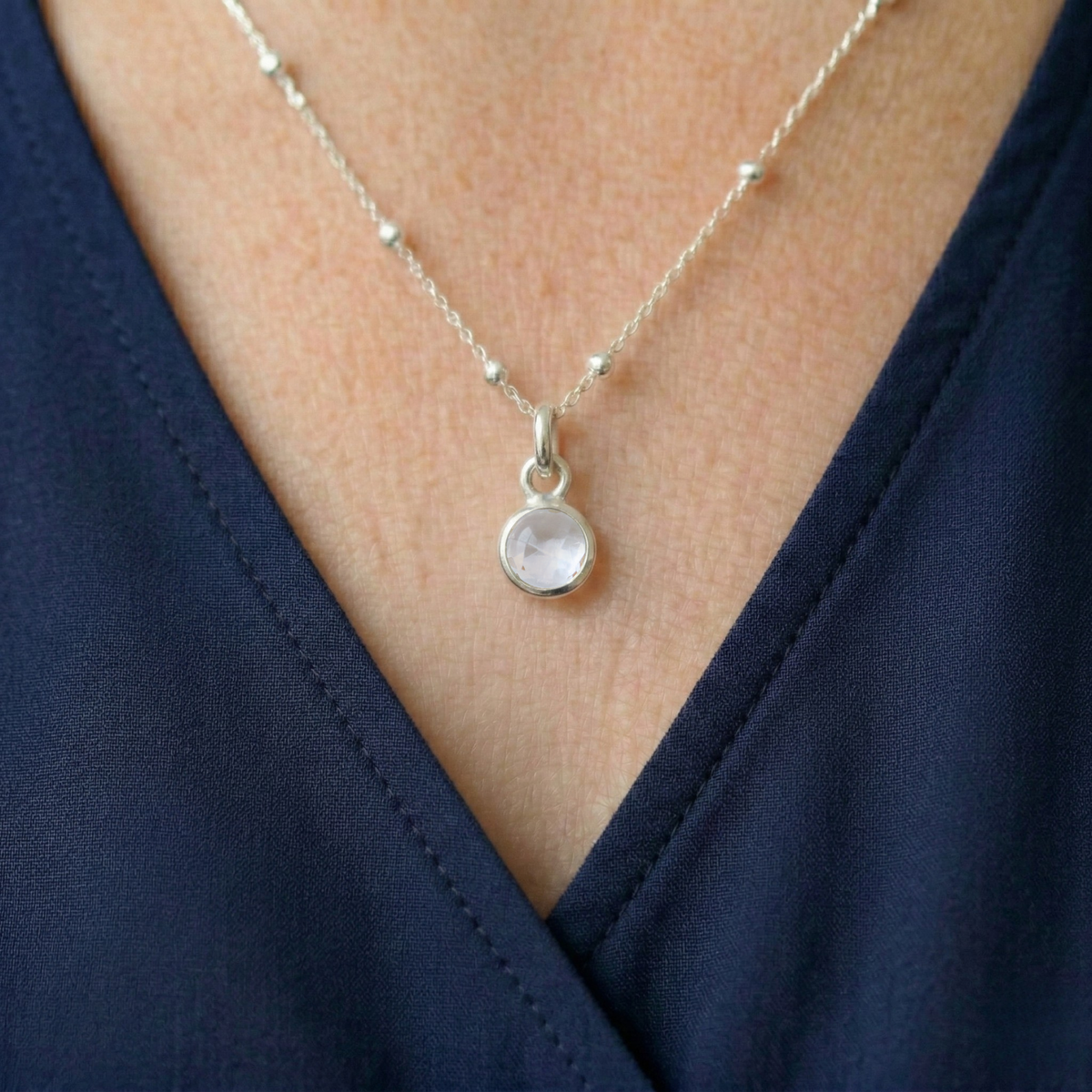 Clear Quartz April Birthstone Necklace