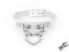 White Bound Heart Ring Choker