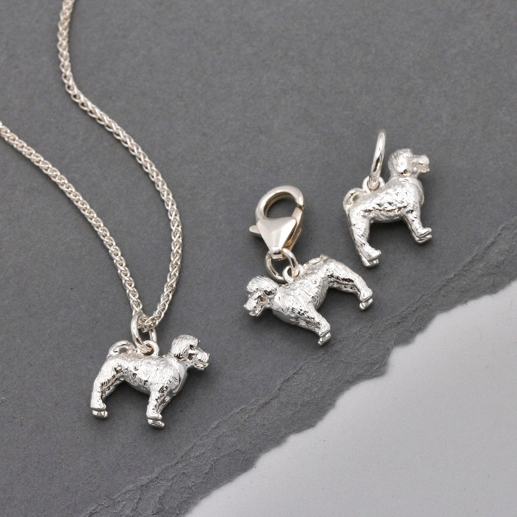 Cockapoo Silver Dog Charm