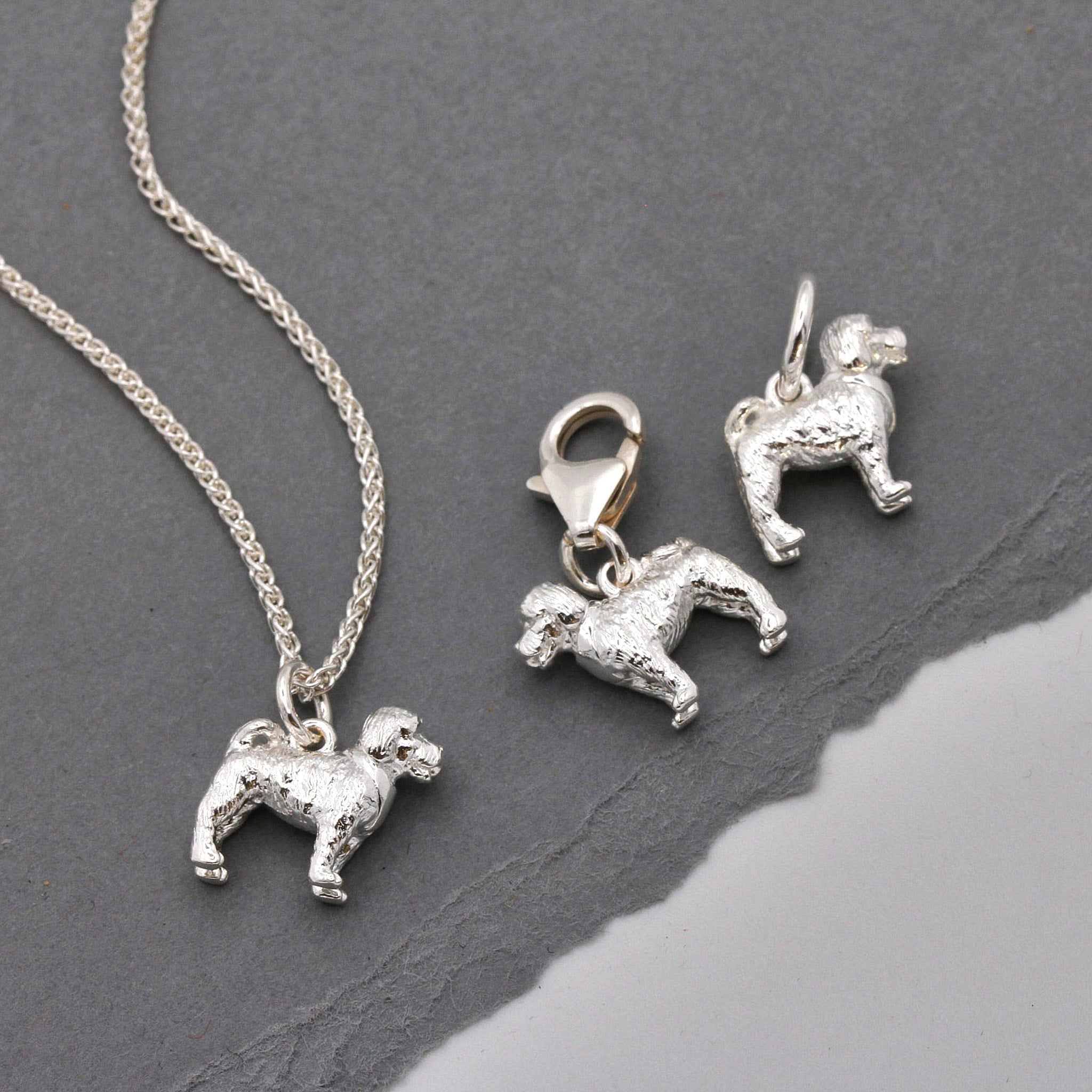 Cockapoo Silver Dog Charm