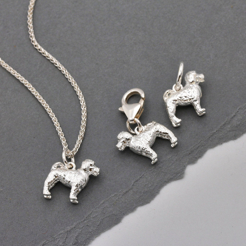 Cockapoo Silver Dog Charm