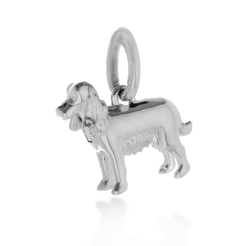 English Cocker Spaniel Silver Dog Charm