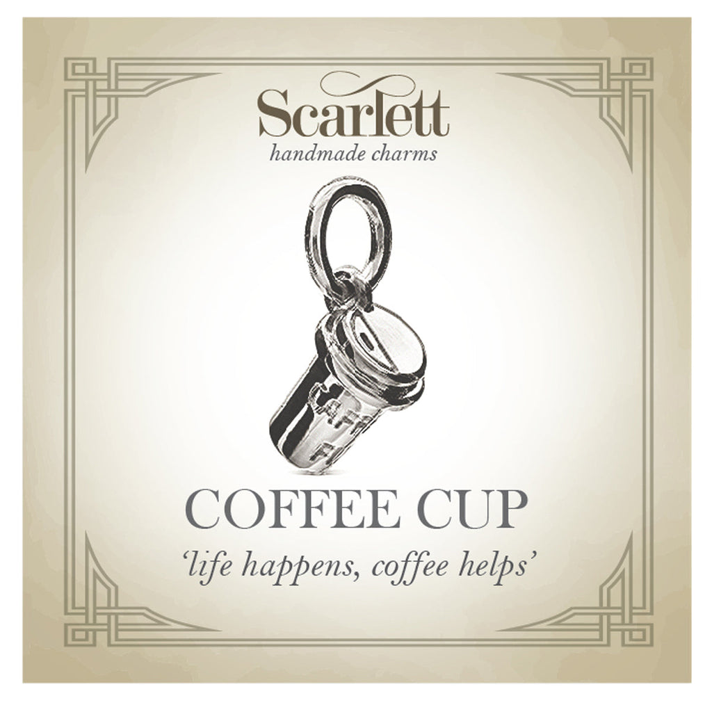 Coffee Cup Silver Charm