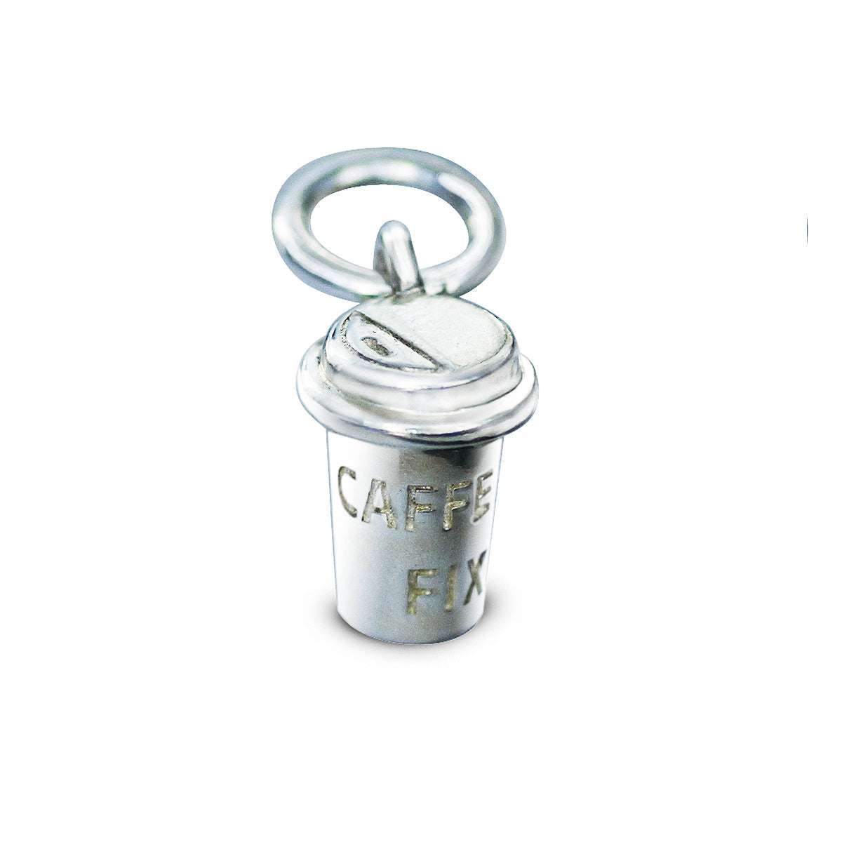 Coffee Cup Silver Charm