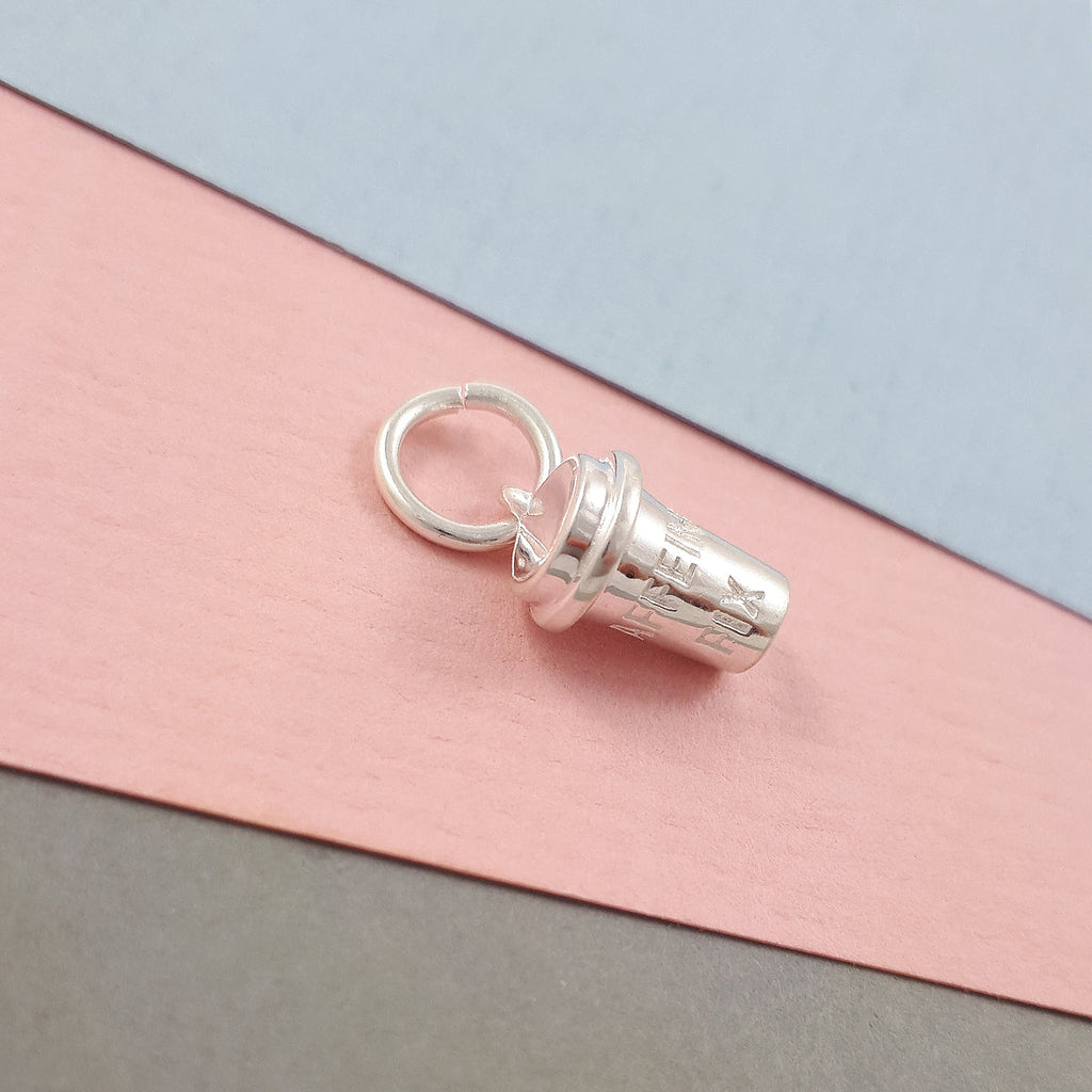 Coffee Cup Silver Charm