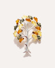 Colourful Large Amber Tree Brooch