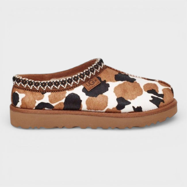 Tasman Slipper mit Kuhfellmuster Braun