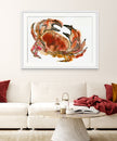 Newlyn Crab Turquoise - Giclée Watercolour Print