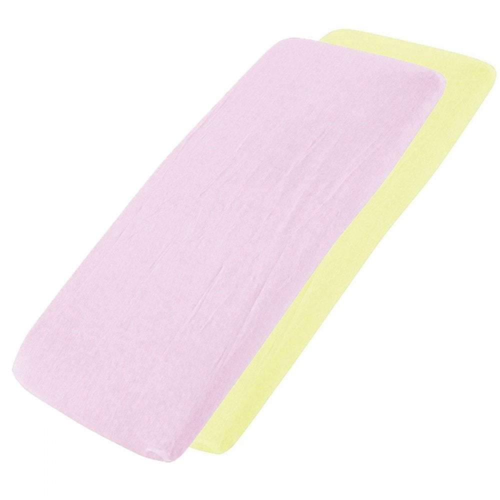 Crib Jersey Fitted Sheets 100% Cotton 40x90cm - Pack Of 2 - Fits All Models