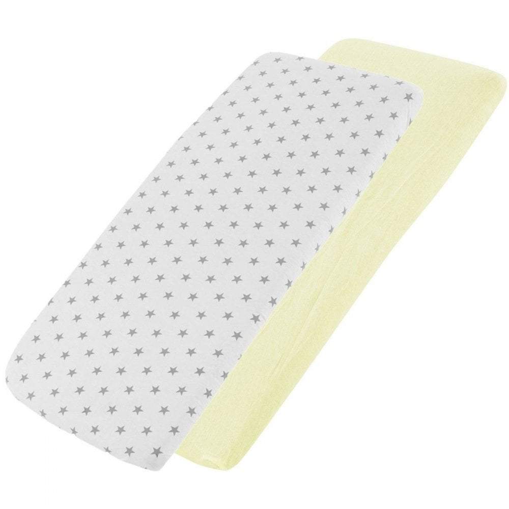 Crib Jersey Fitted Sheets 100% Cotton 40x90cm - Pack Of 2 - Fits All Models