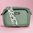Crossbody Dog Walking Bag - Vegan Leather Sage Green