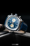 Blue And Orange Leather Rally Watch Strap
