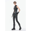 Dark in Love Punk Leather-Look Strap Detail Trousers