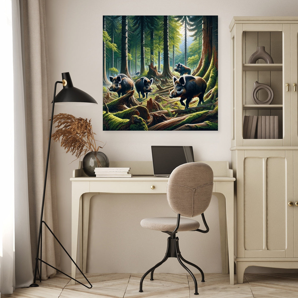 Woodland Boars Canvas