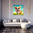 Cheerful Corgi Caricature Canvas