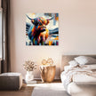 Vibrant Highland Cow Abstract Canvas