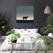 Highland Cow Dusk Silhouette Canvas