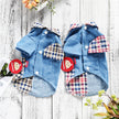 Teddy Dog Summer Plaid Stitching Shirt