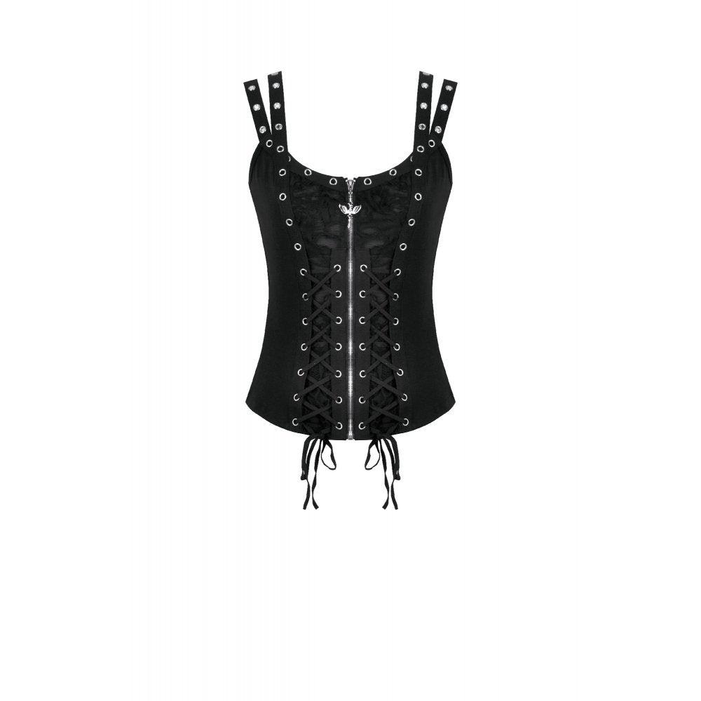 Dark in Love Punk Lace-Up Corset Style Top