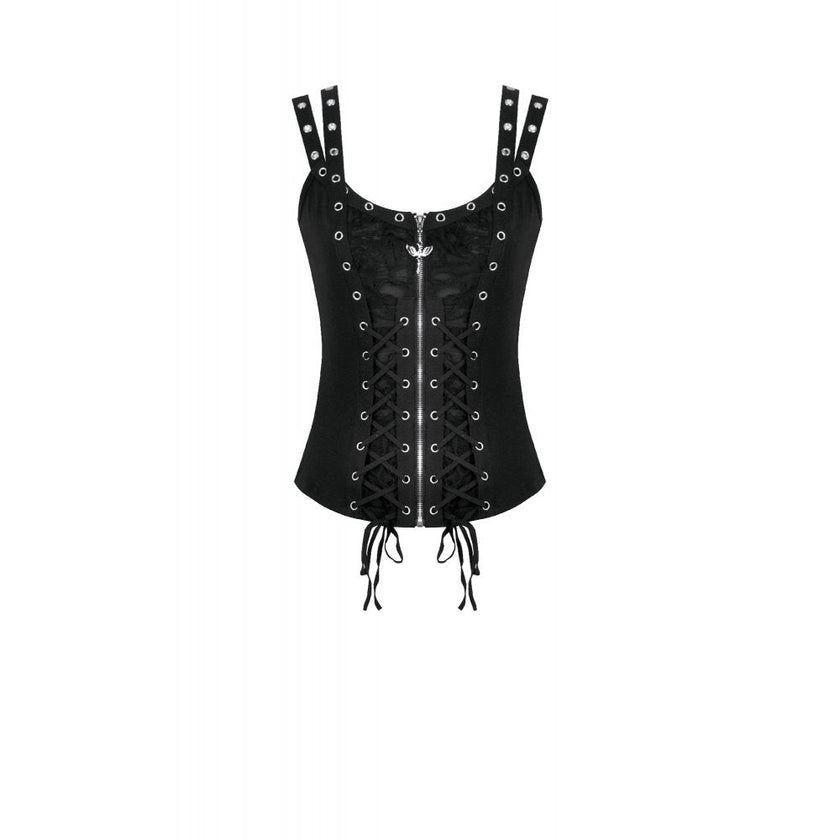 Dark in Love Punk Lace-Up Corset Style Top