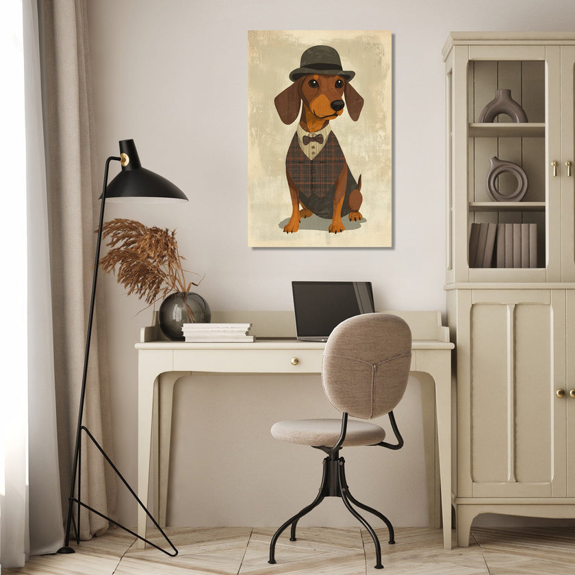 Dachshund's Dapper Canvas
