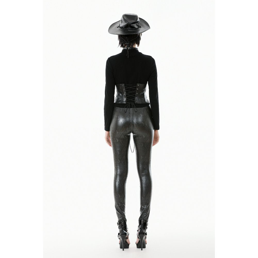 Dark in Love Serpentine Mesh Panel Leggings