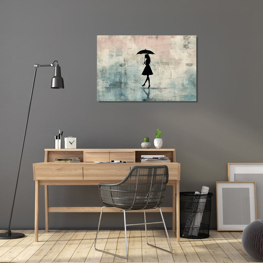 Woman with Umbrella Canvas