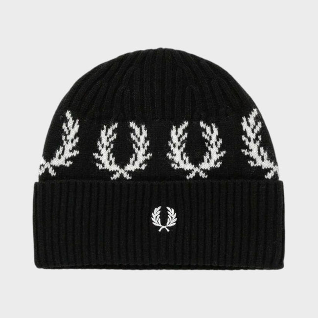 Bonnet brodé à couronne de laurier noir