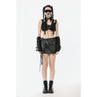 Dark in Love Evangeline Buckled Utility Crop Top in Black