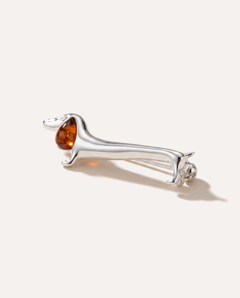 Dachshund Amber Dog Brooch